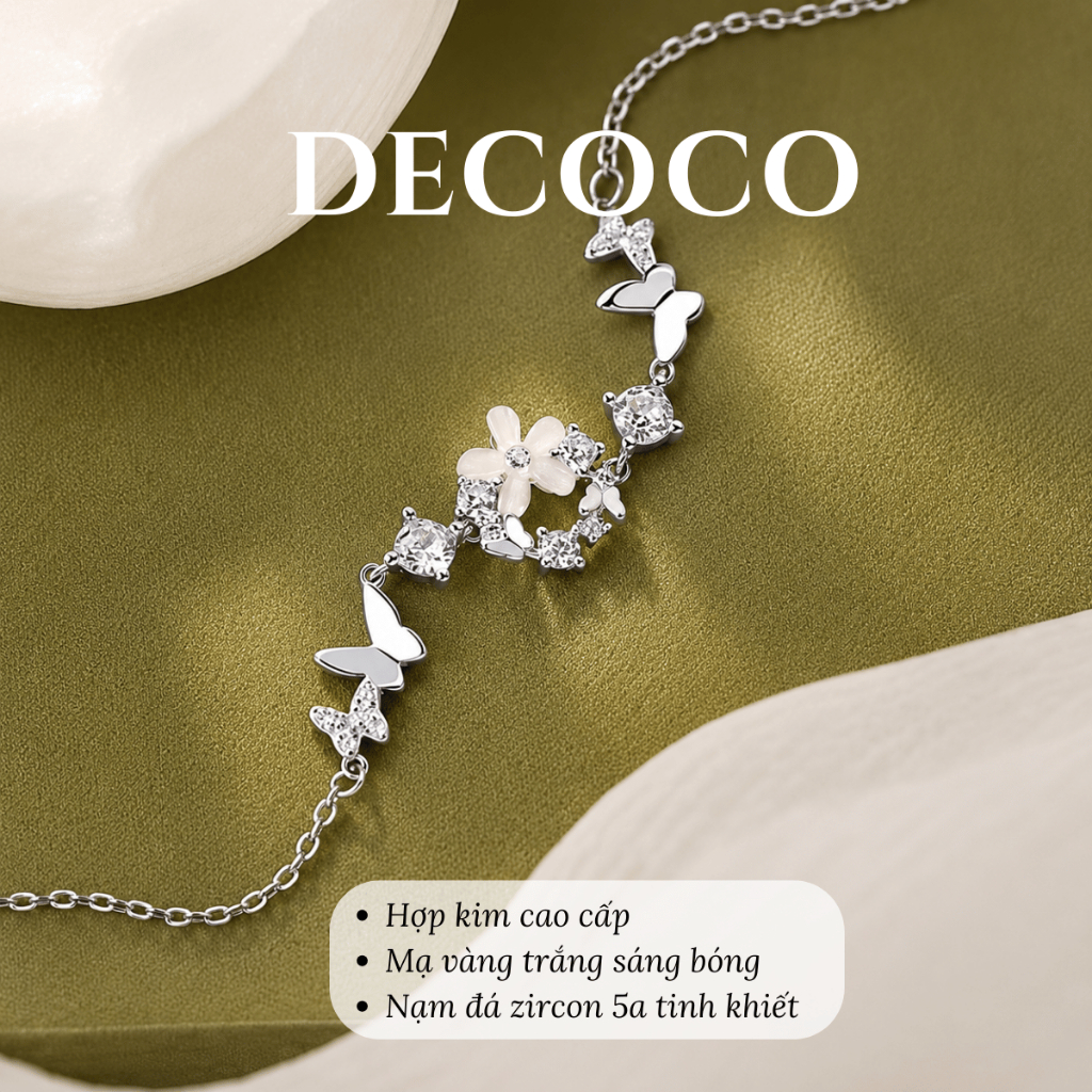 Vòng tay, lắc tay nữ FELIX đính đá bông hoa lấp lánh DECOCO ACC ( kèm Túi giấy + Hộp + Thiệp ) | BigBuy360 - bigbuy360.vn