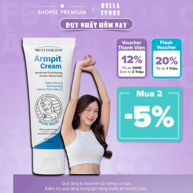 Kem dưỡng trắng nách ARMPIT CREAM NEOTHERA Dưỡng Sáng Da An Toàn Hiệu Quả 35g