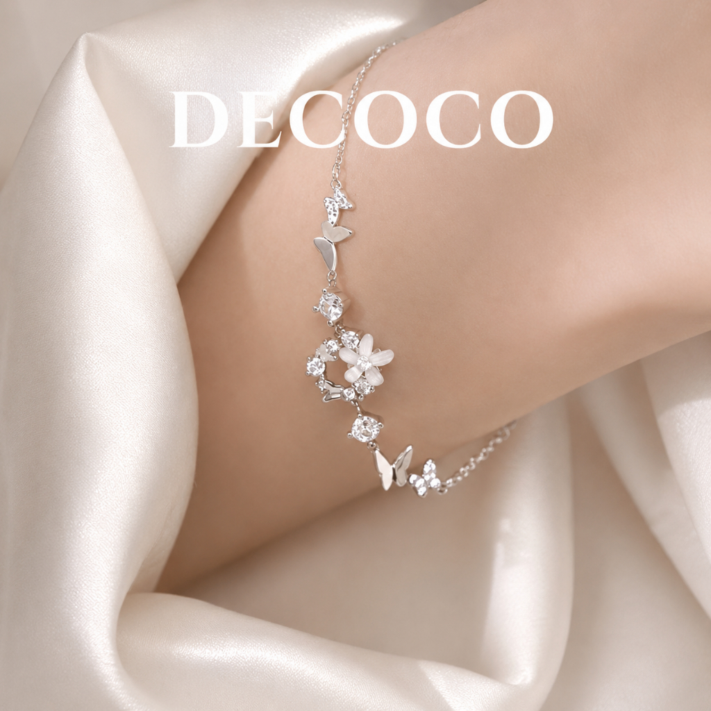 Vòng tay, lắc tay nữ FELIX đính đá bông hoa lấp lánh DECOCO ACC ( kèm Túi giấy + Hộp + Thiệp ) | BigBuy360 - bigbuy360.vn