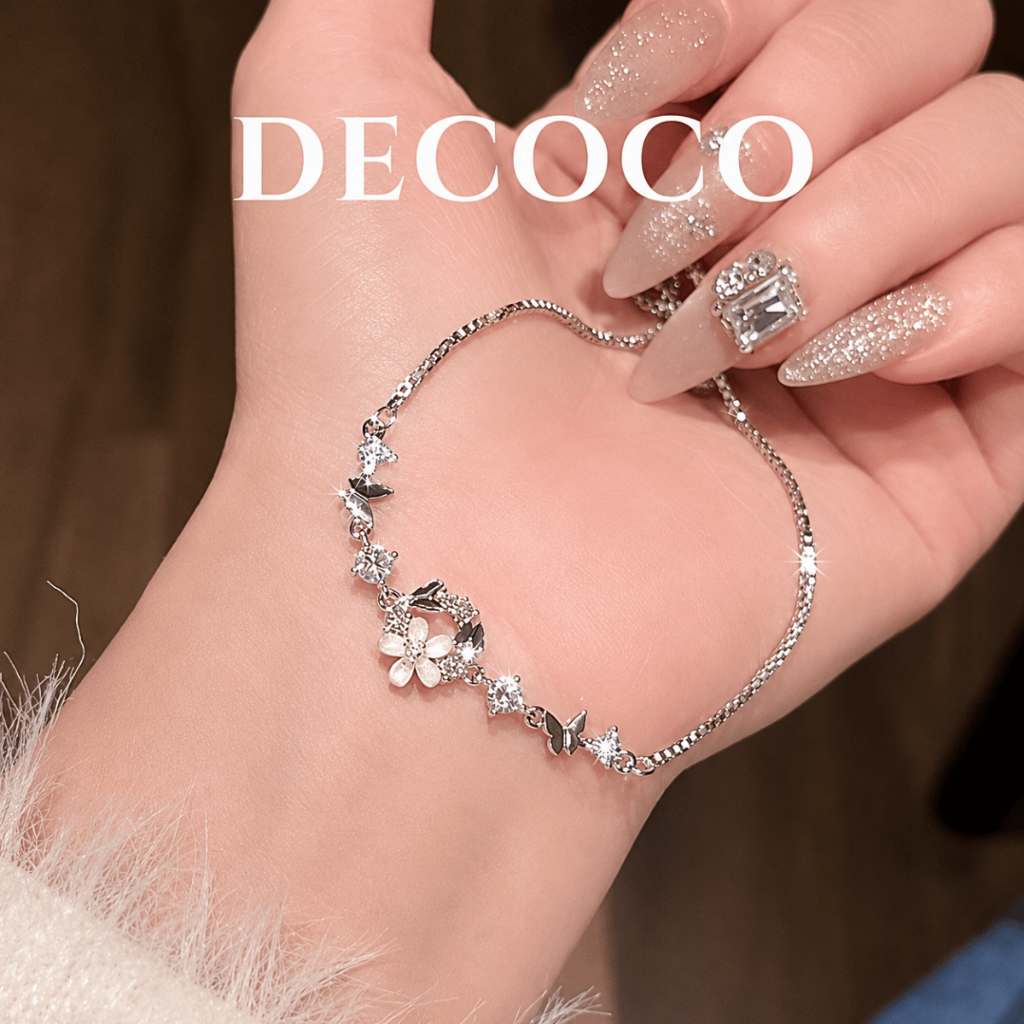 Vòng tay, lắc tay nữ FELIX đính đá bông hoa lấp lánh DECOCO ACC ( kèm Túi giấy + Hộp + Thiệp ) | BigBuy360 - bigbuy360.vn