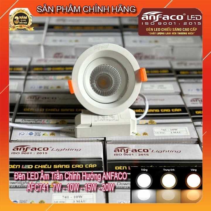 ĐÈN LED ÂM TRẦN CHỈNH HƯỚNG CAO CẤP CHÍNH HÃNG ANFACO AFC741 7W - 10W - 15W - 20W (BH 3 NĂM)