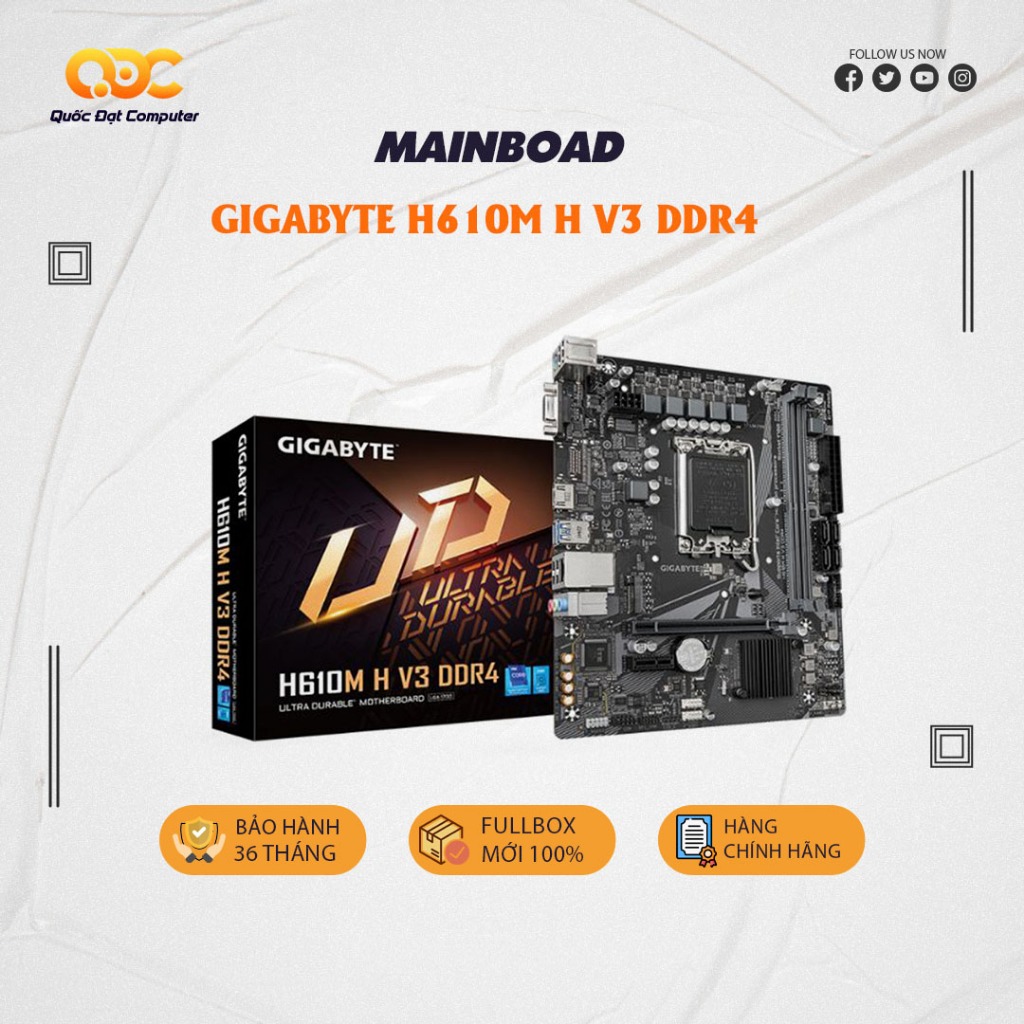 Bo mạch chủ Mainboard Gigabyte H610M H V3 DDR4