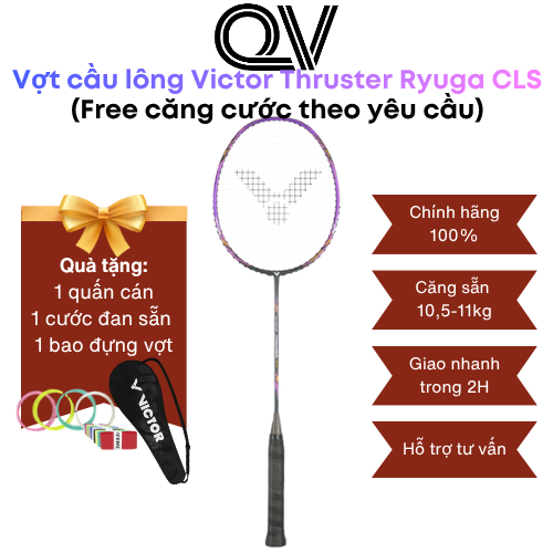 Vợt cầu lông Victor Thruster Ryuga CLS J Tím chính hãng Quốc Việt Badminton thiên về tấn công mạnh m