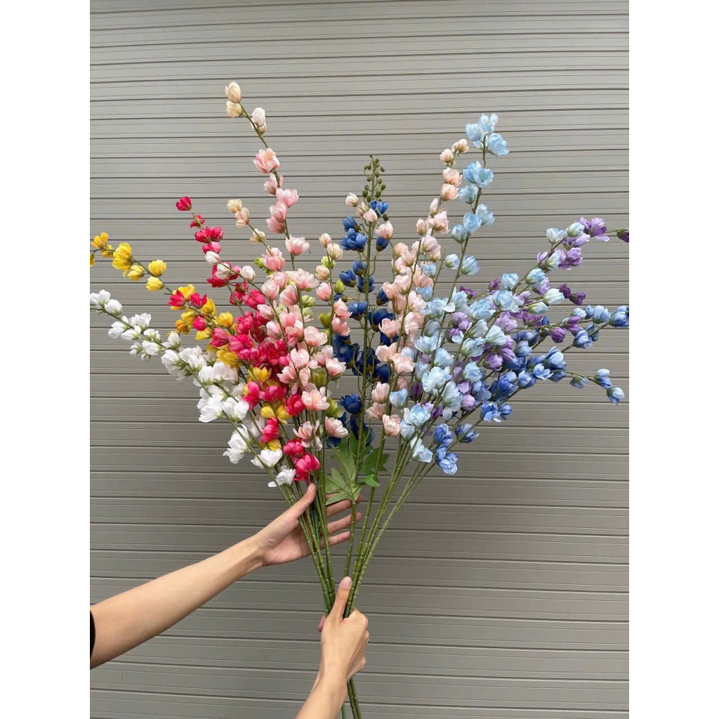 Cành đào nụ giả dài 110 cm dùng decor trang trí nhà cửa, nhà hàng, khu vui chơi