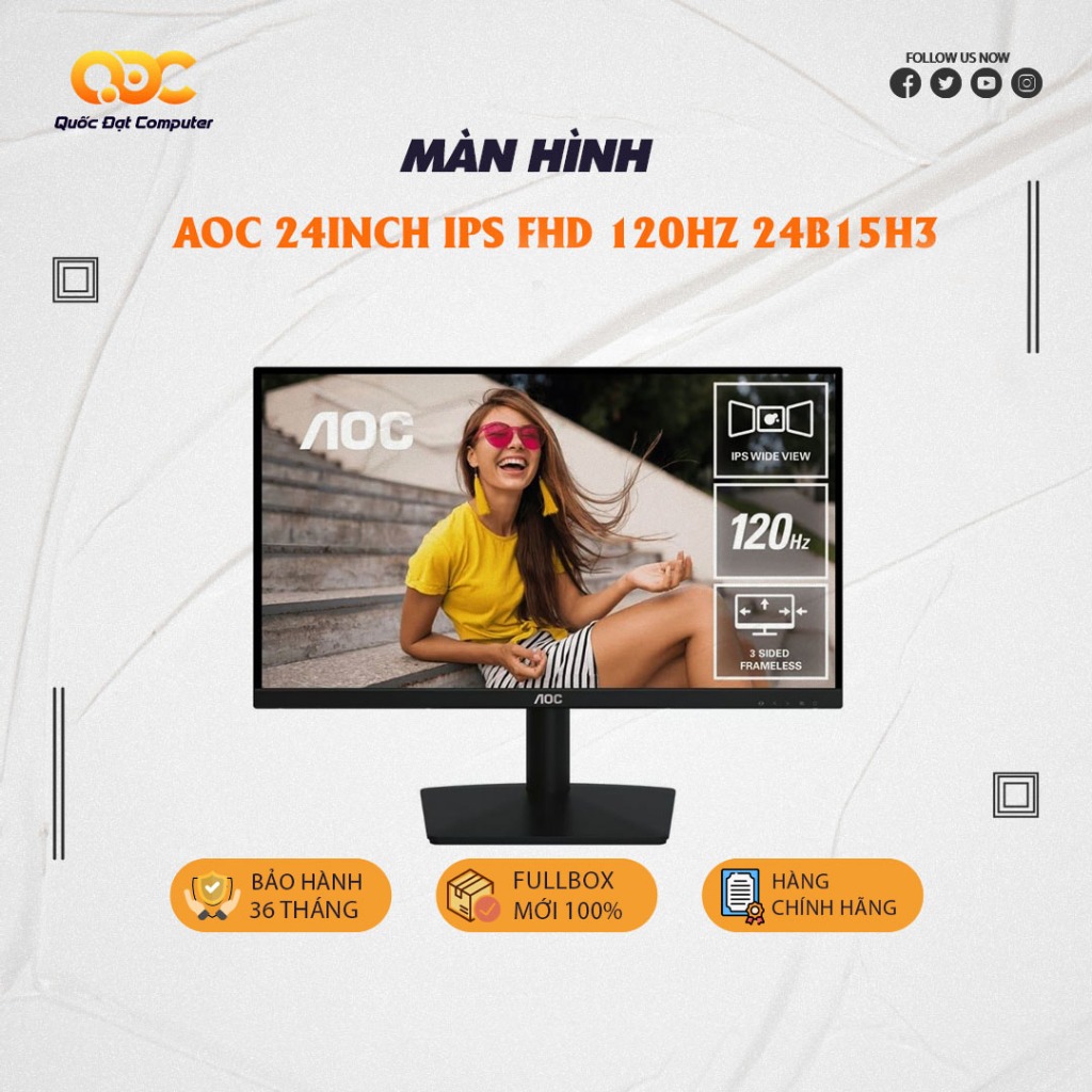 Màn hình AOC 24Inch IPS FHD 120Hz 24B15H3/71