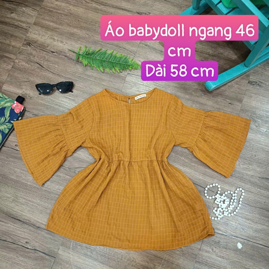 ao1 babydoll màu cam đất