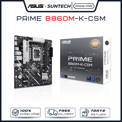 Bo Mạch Chủ Mainboard ASUS Prime B860M-K-CSM | Intel Socket LGA1851, mATX, DDR5, Bản Doanh Nghiệp - 