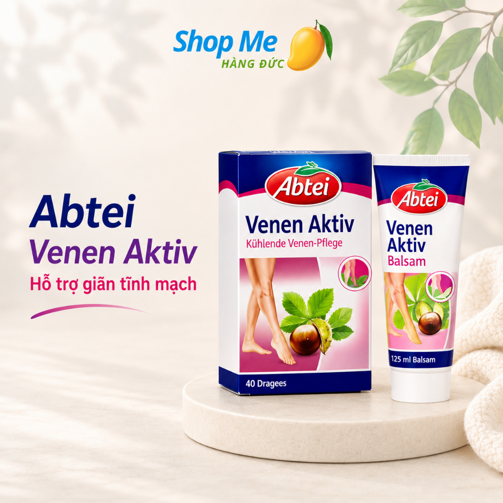 Viên uống kết hợp kem bôi giãn tĩnh mạch Venen aktiv