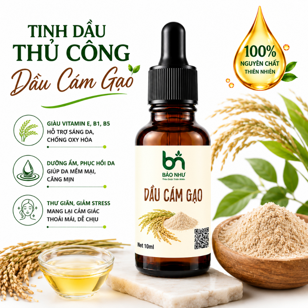 Dầu Cám Gạo Handmade - Dưỡng Da Khô, Mờ Sạm