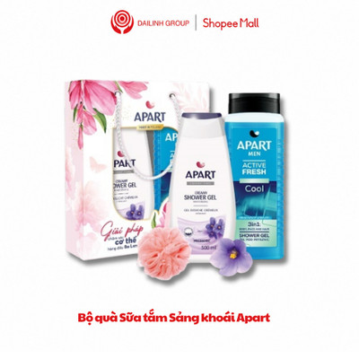 Bộ quà tặng chăm sóc cơ thể  Sữa tắm sảng khoái Apart nam nữ