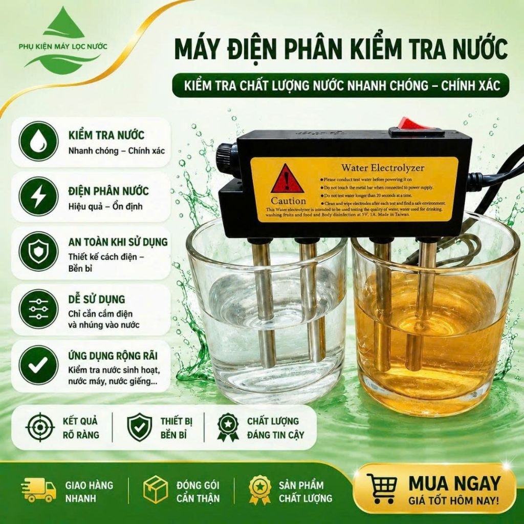 Máy Điện Phân , Kiểm tra nước sạch