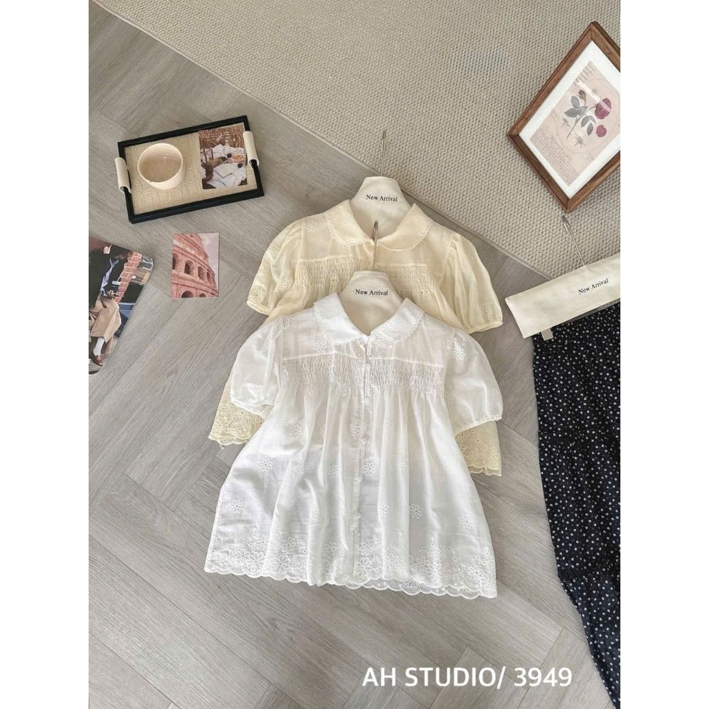 A3949 Áo sơ mi babydoll chất thô boi