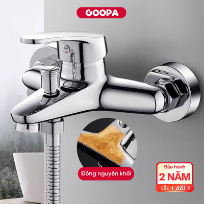 Củ sen tắm nóng lạnh GOOPA chất liệu đồng, 2 chế độ xả nước chống mài mòn, gỉ sét