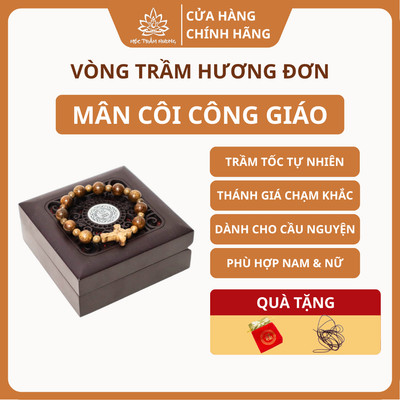 Vòng Tay Trầm Hương Mân Côi 10 mm (10 Hạt) - Trầm Tốc Việt - Mộc Trầm Hương MTH