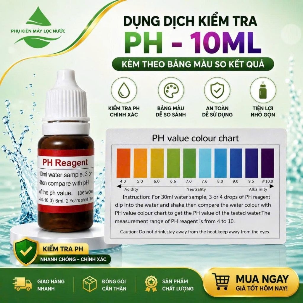 Dung dịch đo PH, thử  PH, test PH