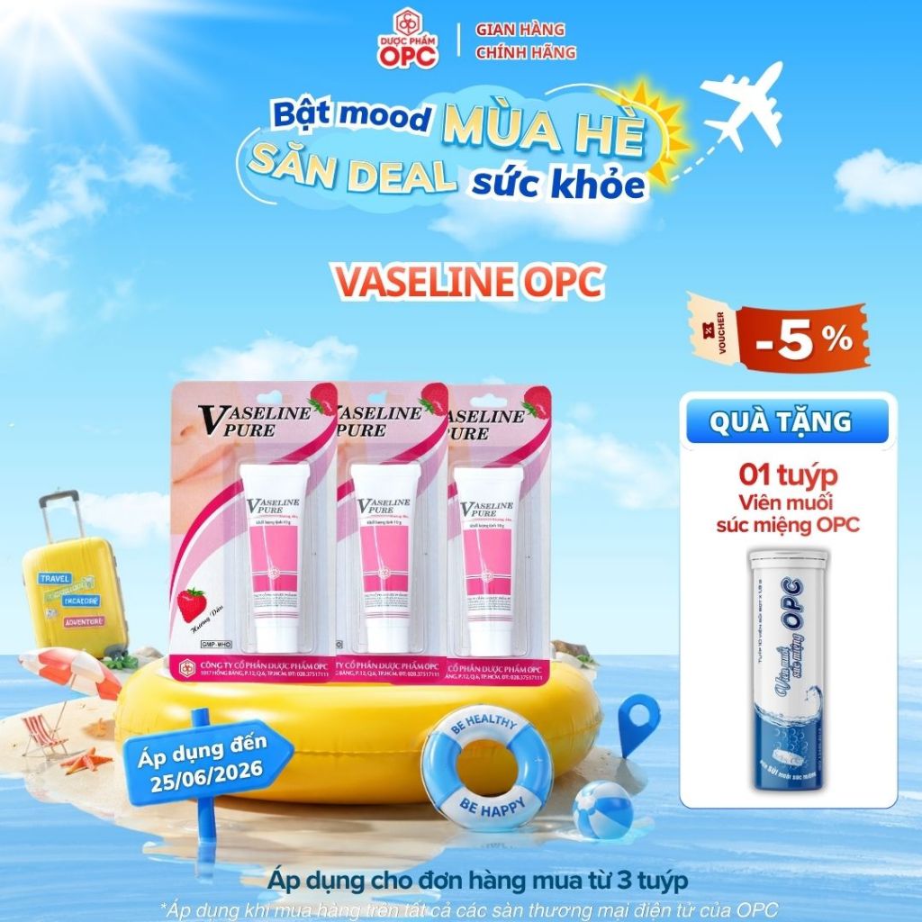 Kem dưỡng môi VASELINE OPC 10g <Không mùi - Hương dâu>