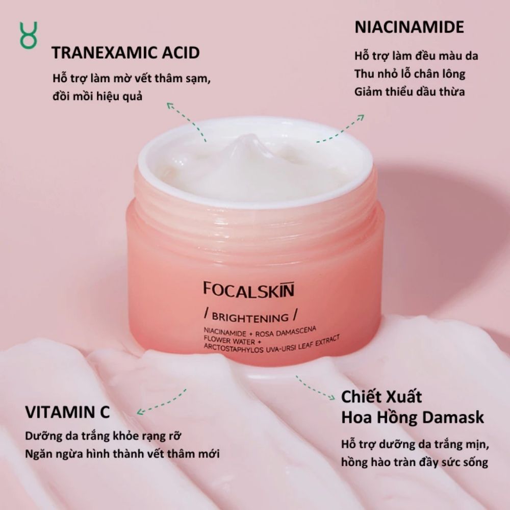 Ảnh 3 của Kem dưỡng da FOCALSKIN BRIGHTVNING CREAM giúp cung cấp độ ẩm cho da, dưỡng trắng da 30g.