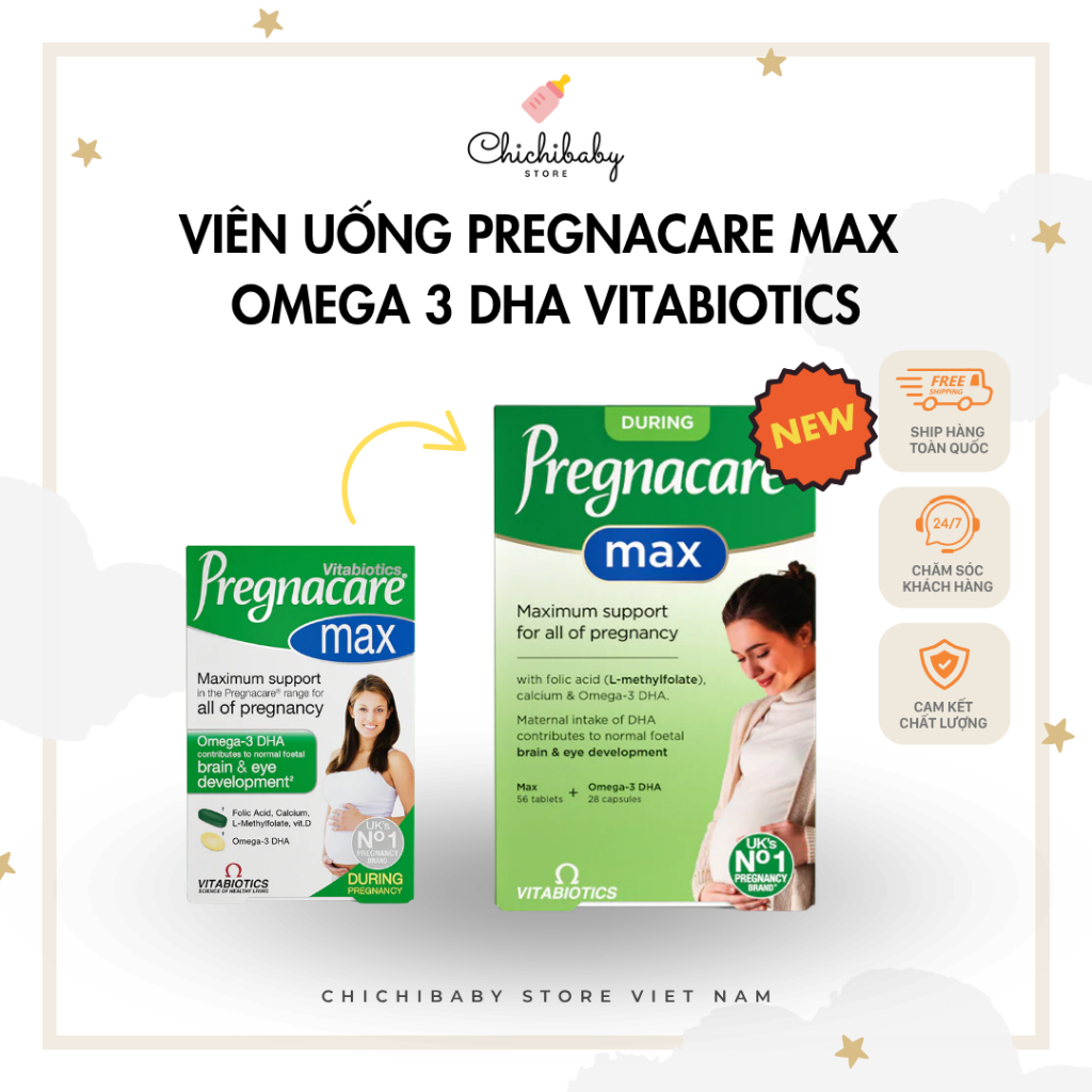 Viên uống bầu Pregnacare Max Omega 3 DHA Vitabiotics  (84 viên)
