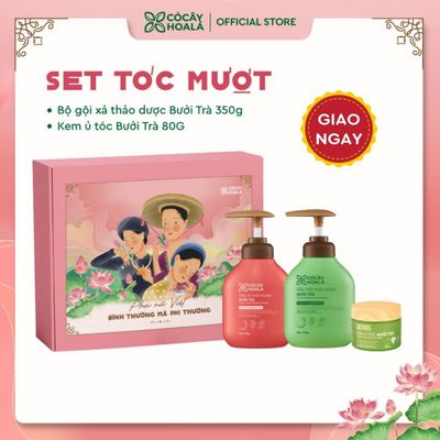 [HỎA TỐC] [SET QUÀ 20.10] Dầu Gội Dầu Xả Thảo Dược Cỏ Cây Hoa Lá Bưởi Trà Phục Hồi Tóc Hư Tổn 350g & Kem Ủ Tóc 80g