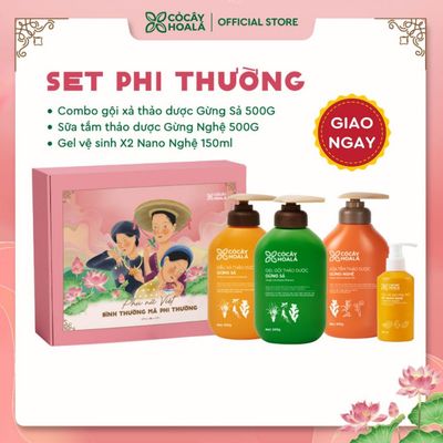 [HỎA TỐC] [SET QUÀ 20.10] Combo Gội Xả Gừng Sả, Sữa Tắm Gừng Nghệ Và Gel Vệ Sinh X2 Nano Nghệ