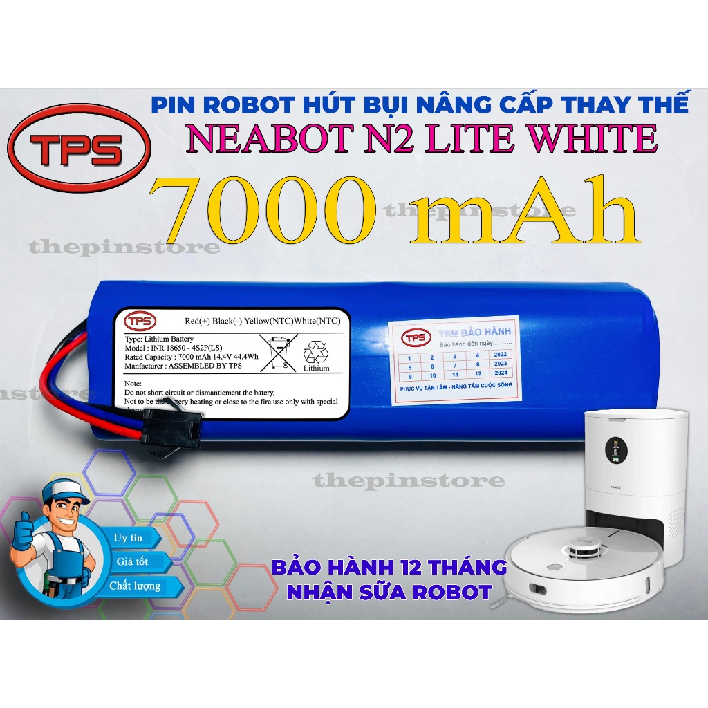 PIN ROBOT HÚT BỤI NÂNG CẤP NEABOT N2 LITE WHITE BẢO HÀNH 9 THÁNG DUNG LƯỢNG