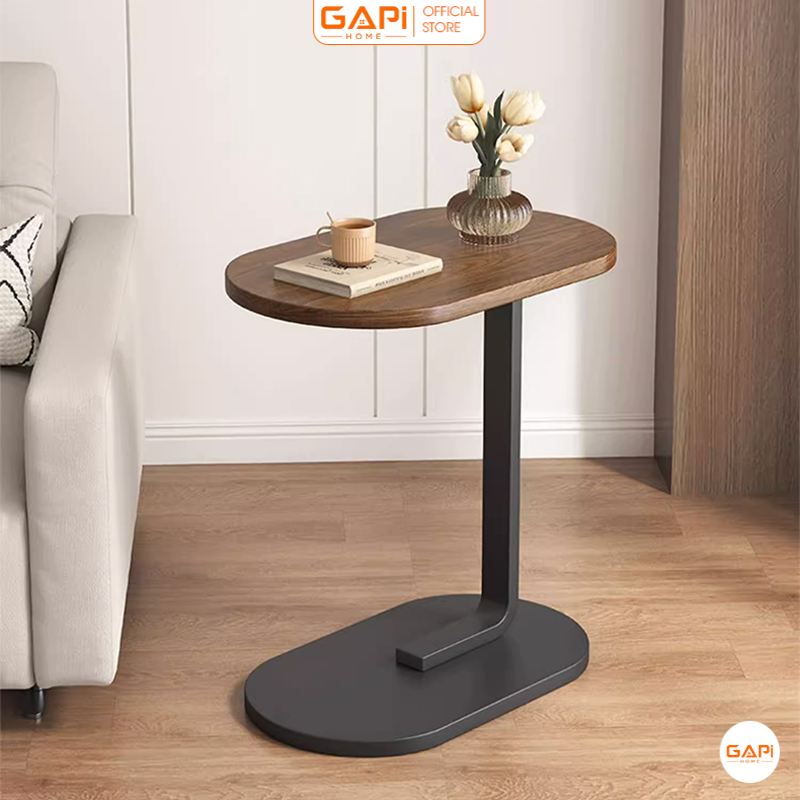 Bàn trà sofa mặt gỗ chân thép sơn tĩnh điện hiện đại thương hiệu GAPI - GM108
