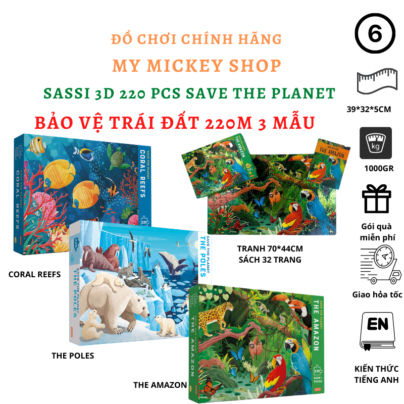 Xếp hình 200 mảnh nhiều chủ đề mảnh ghép to cho bé từ 5 tuổi my mickey shop