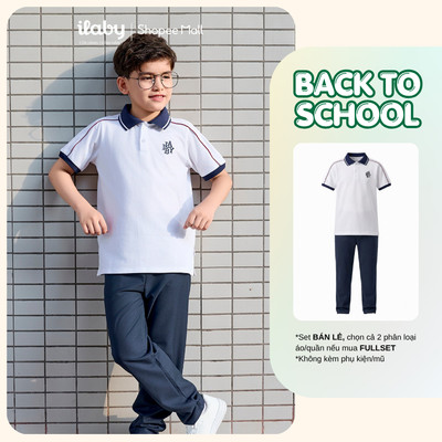 [ILABY 10-40kg] Mix set quần áo đi học bé trai, áo polo và quần dài học sinh [3200+2578]