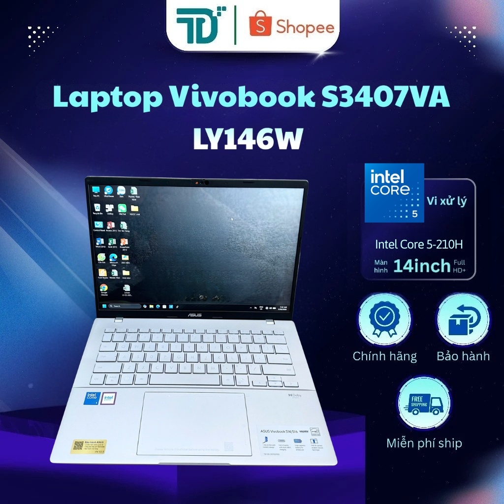 Asus Vivobook S3407VA-LY146W Core 5-210H/16GB/512GB/14" WUXGA/Win11_Bạc - Laptop 99%