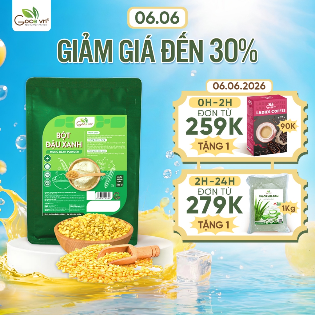 Bột đậu xanh (Đậu xanh cà vỏ) Goce - 350g