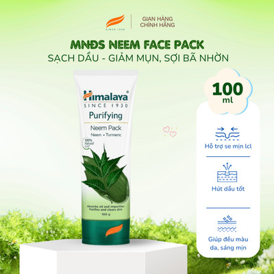 Mặt nạ đất sét lá neem loại bỏ mụn, bã nhờn và mờ thâm Himalaya Neem Face Pack 100ml