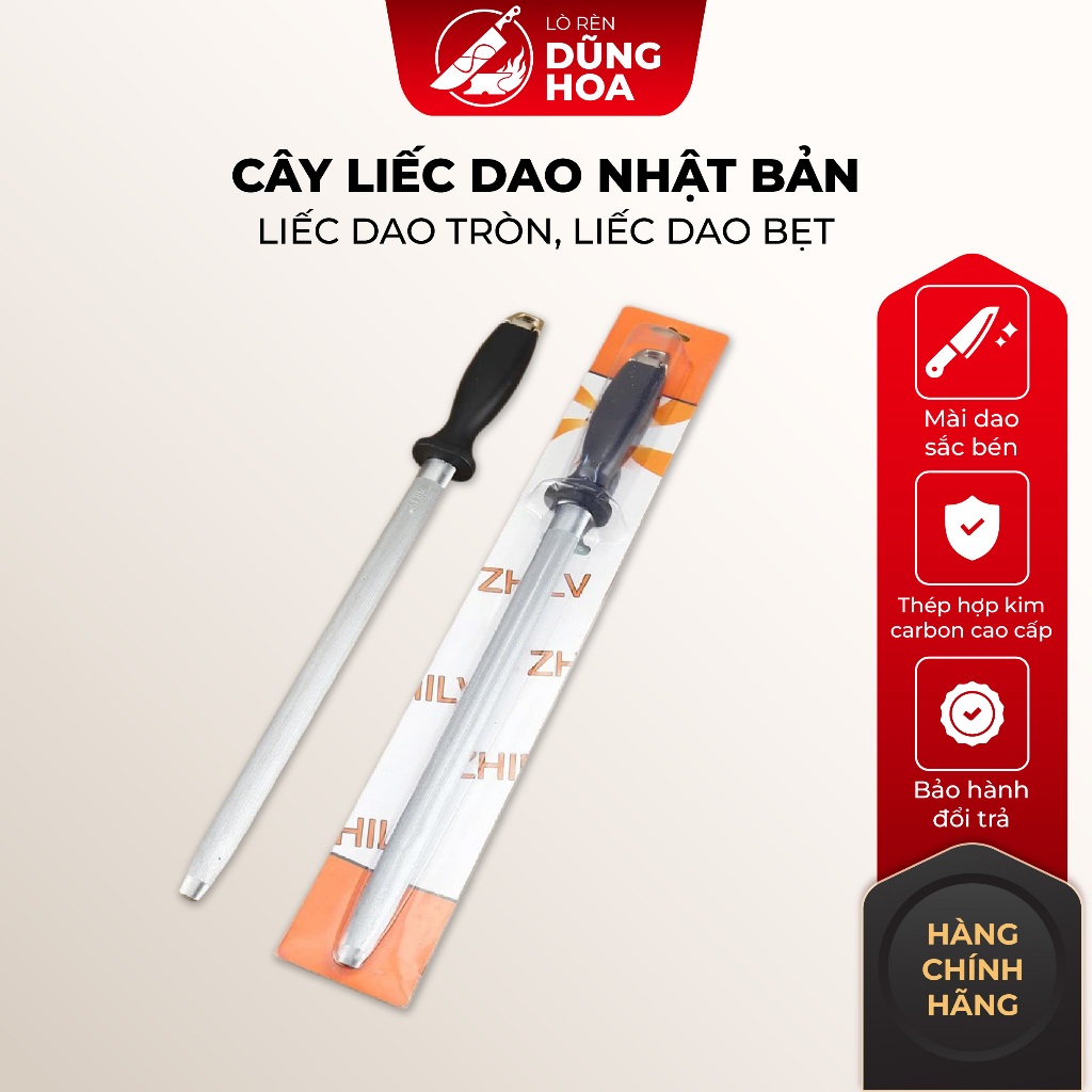 Cây Liếc Dao Nhật Bản - Liếc Dao Tròn, Liếc Dao Bẹt Hỗ Trợ Mài Dao Nhà Bếp, Dụng Cụ Liếc Mài Dao Bếp