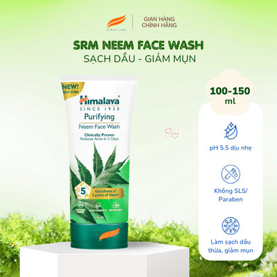 Sữa rửa mặt giảm mụn mờ thâm và sạch dầu thừa Himalaya Purifying Neem Face Wash 150ml