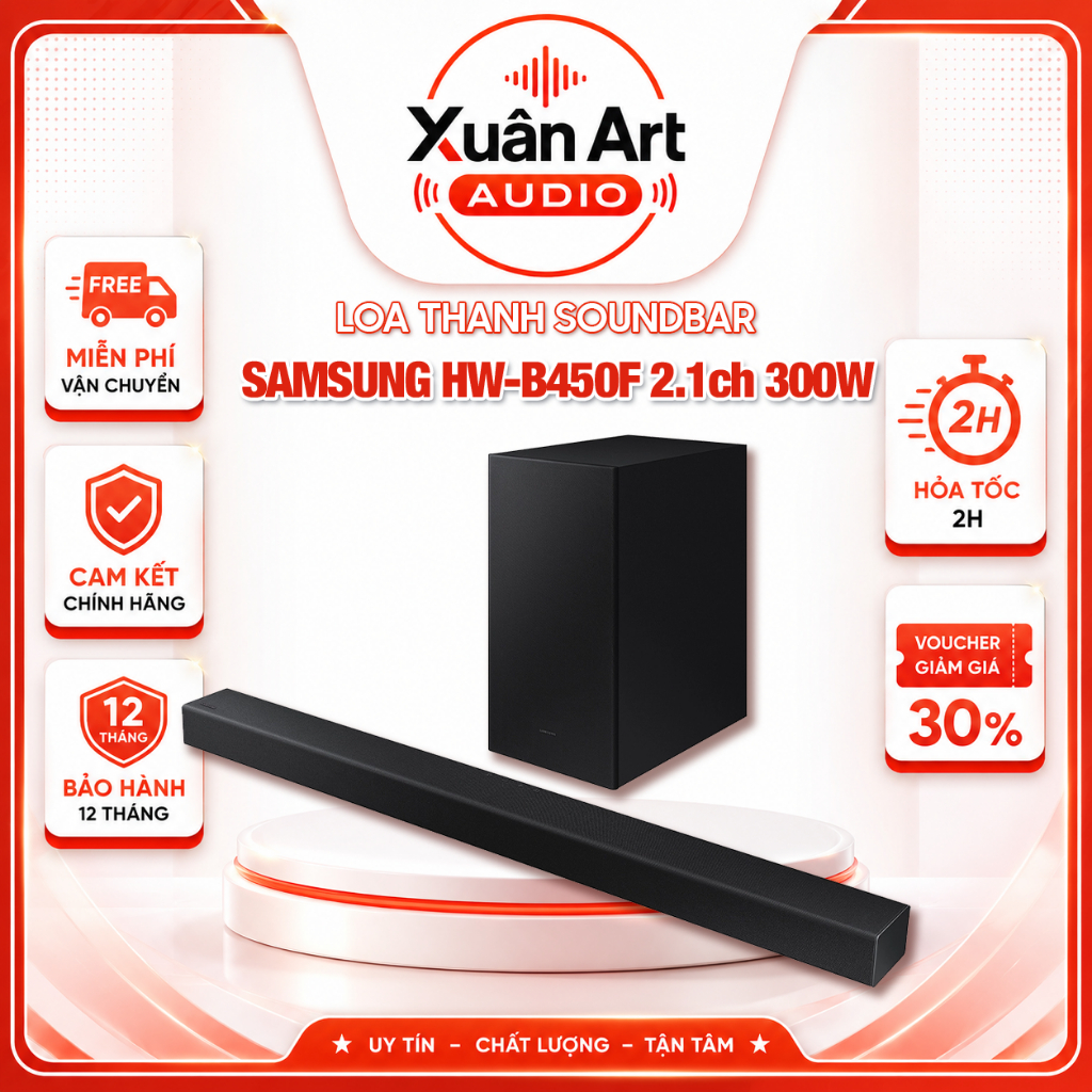 Bộ Loa Soundbar Samsung B450F 2.1ch 300W Hàng Chính Hãng Bảo Hành 12 Tháng
