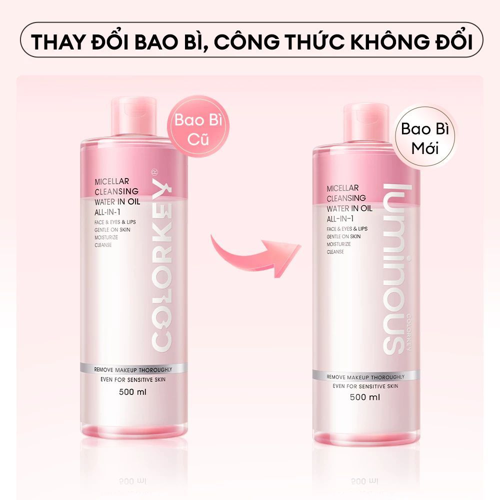 Ảnh 2 của Nước tẩy trang 2 lớp Colorkey Micellar Cleansing Water In Oil All-In-1 cho mọi loại da 500ml