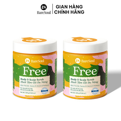 COMBO 2 Muối tắm FREE tẩy da chết da đầu, tóc bản mới 330gx2