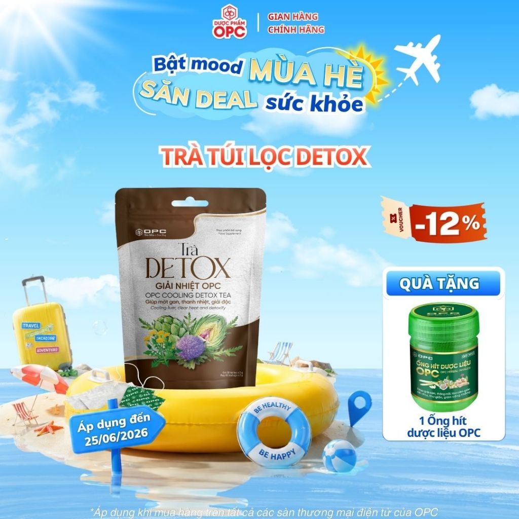 TRÀ DETOX OPC - Đẹp da, Giữ dáng, Thanh lọc cơ thể (Gói 50 túi lọc x1.5g)