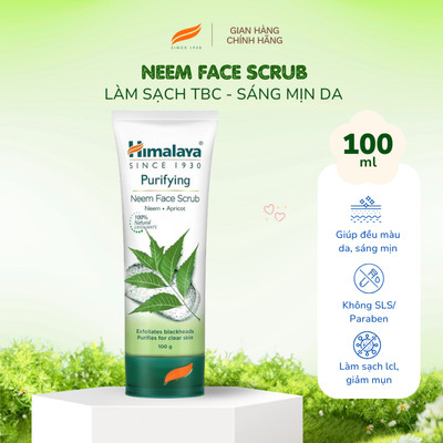 Tẩy tế bào chết chiết xuất lá neem và nghệ ngừa mụm, sáng mịn da Himalaya Purifying Neem Scrub 100ml
