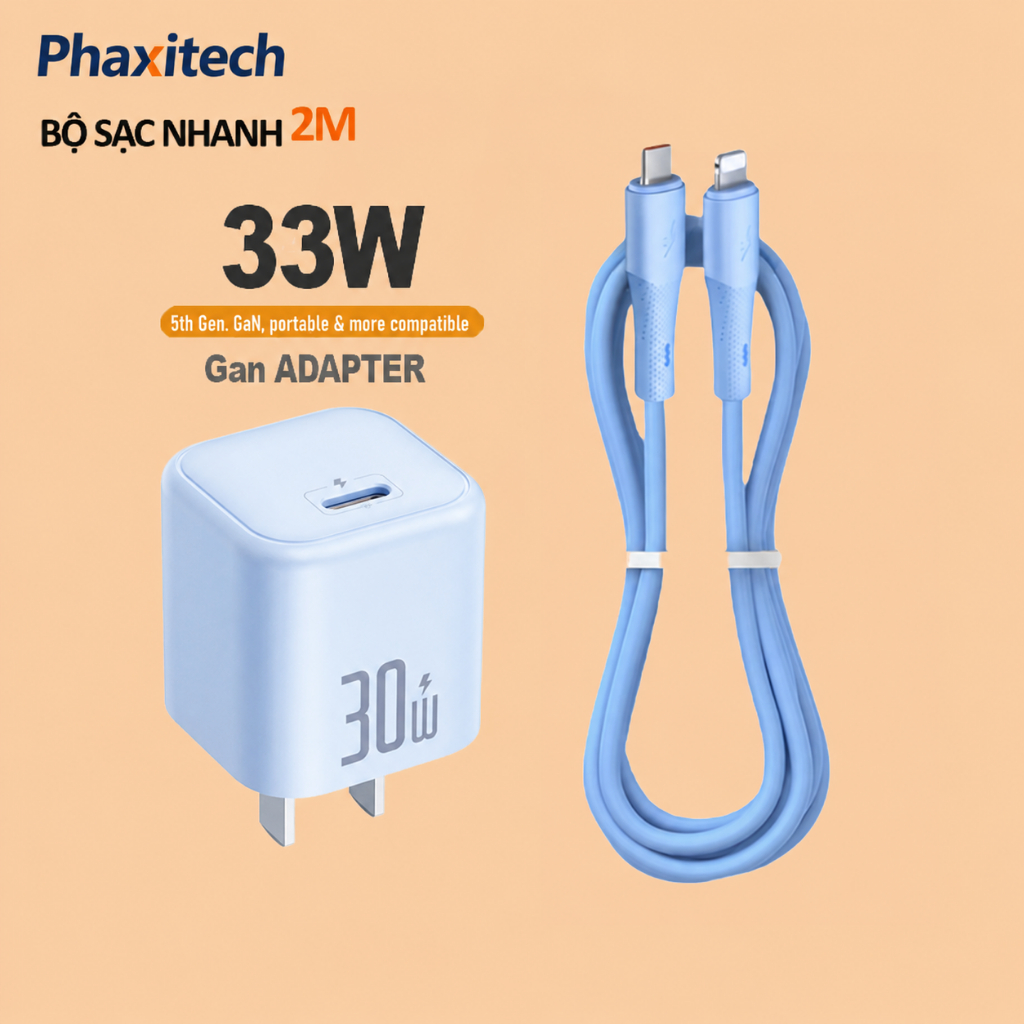 Bộ Sạc Nhanh Dành Cho iPhone 30w (Củ PD 30W Củ + Cáp sạc nhanh 27W) Sạc Điện Thoại iPhone Android
