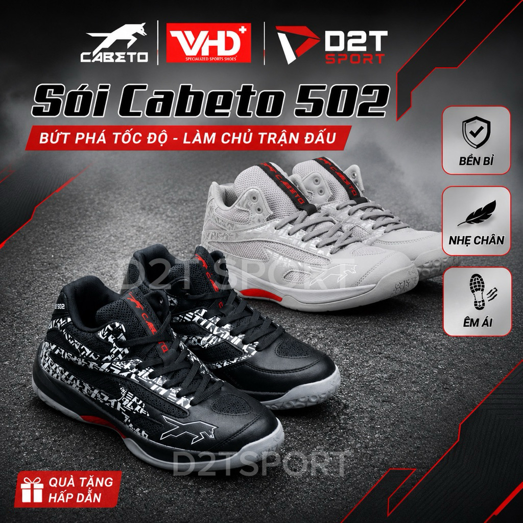 CaBeTo 502 - Giày Thể Thao VHD CABETO 502 Chuyên Cày Sân Bê Tông.  Dành Cho Bóng Chuyền , Cầu Lông ,