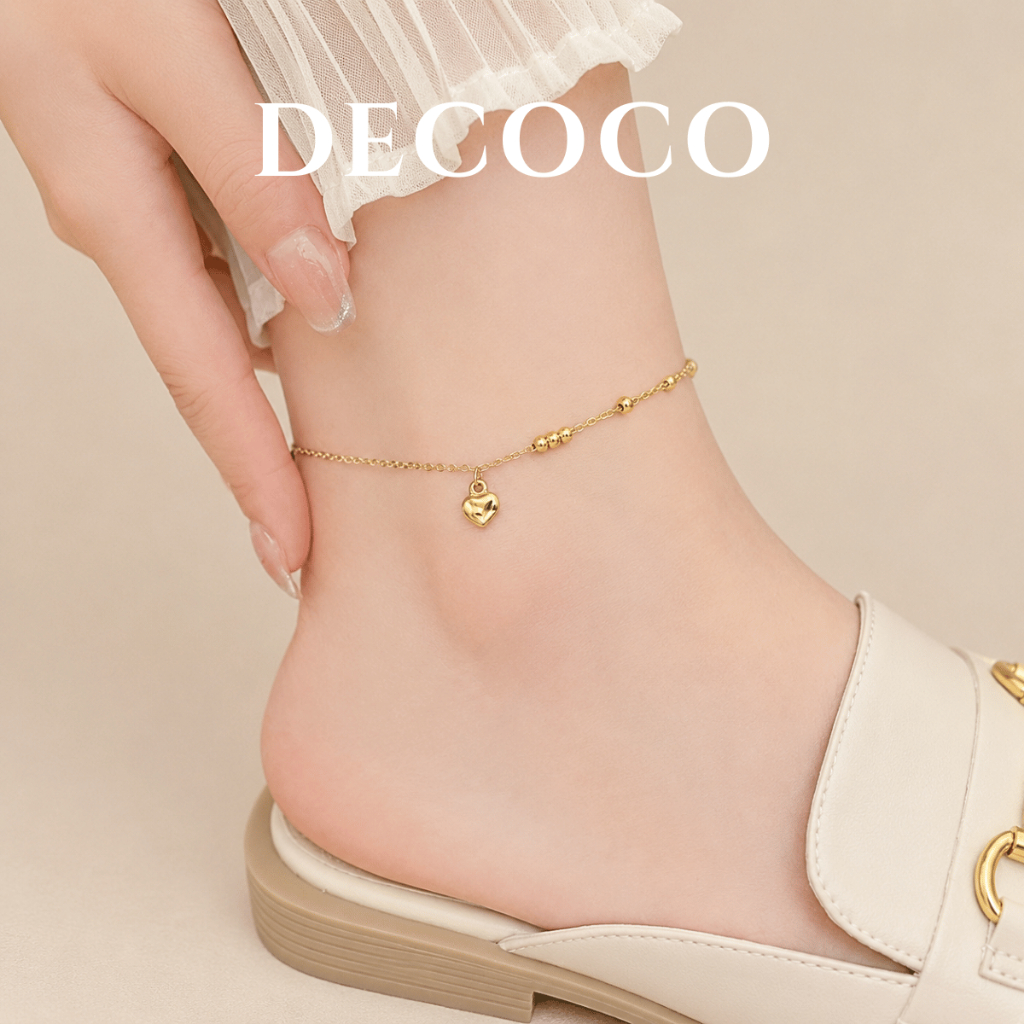 Lắc chân tổng hợp các mẫu titan không han gỉ DECOCO ( kèm Túi giấy + Hộp + Thiệp ) | BigBuy360 - bigbuy360.vn