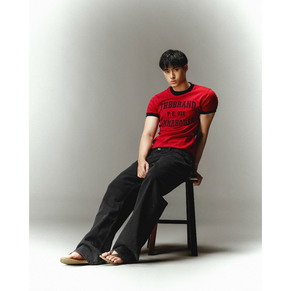 Áo thun ôm body “THBB RINGER TEE P.E26” - [250gsm, hình thêu đắp nổi, đã xử lý co rút] / THBBRAND