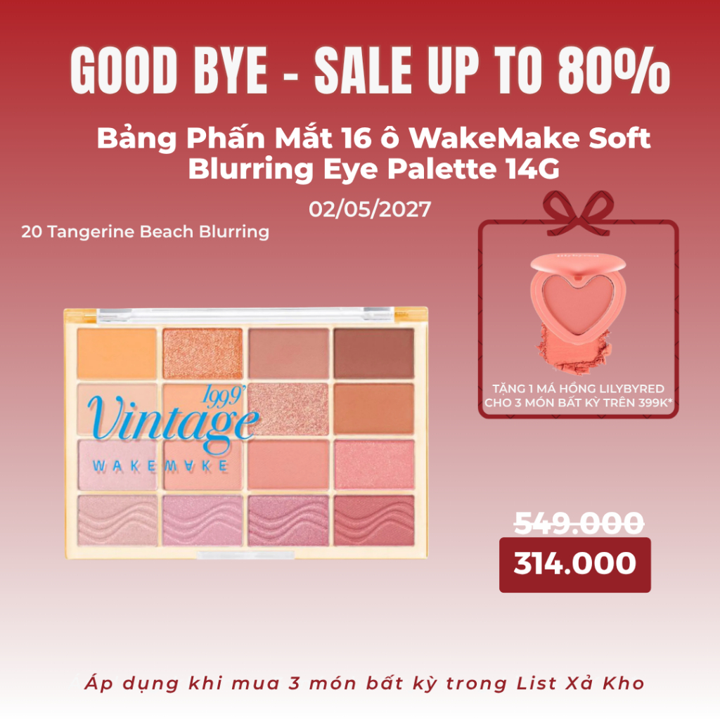 Bảng Phấn Mắt 16 ô WakeMake Soft Blurring Eye Palette