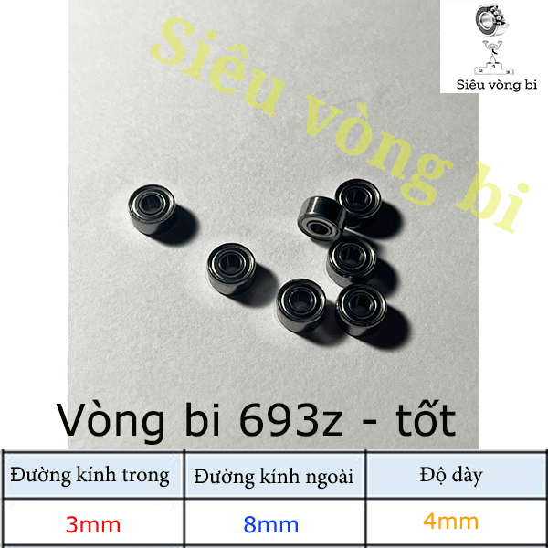 Vòng bi - bạc đạn 693z loại tốt - chịu lực kích thước 3x8x4mm