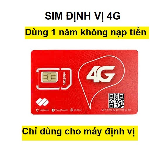 Sim 4G Viettel, Mobifone, Itel(Vina) dùng cho thiết bị định vị GPS trọn gói 1 năm không cần nạp tiền