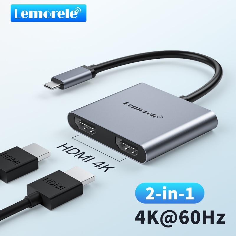 Bộ Chuyển Đổi Hub 2 6 trong 1 USB Type C Sang 2 cổng HDMI VGA USB 3.0 PD Type-C 2 4 6 in 1 hỗ trợ 4K
