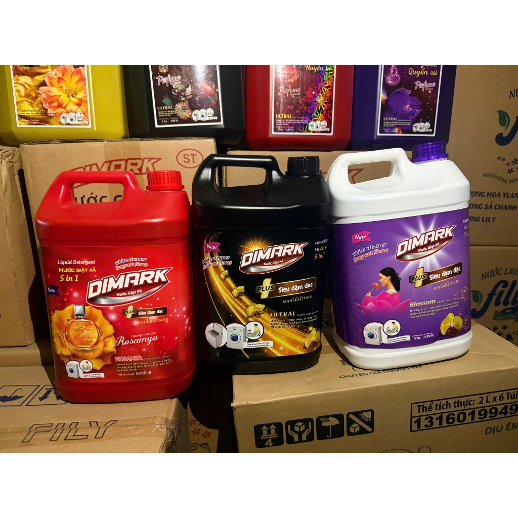 NƯỚC GIẶT XẢ DIMARK 5in1 Plus siêu đậm đặc can lớn 5kg siêu tiết kiệm