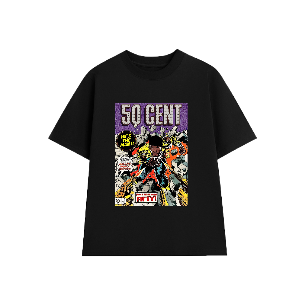 Áo Thun 50 Cent C005, Unisex Form Rộng Cotton Mềm