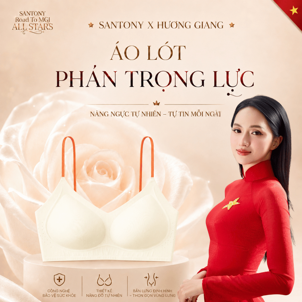 [Santony x Hương Giang] Áo Ngực Phản Trọng Lực Santony Không móc cài, Không gọng Chống Chảy Xệ -5193