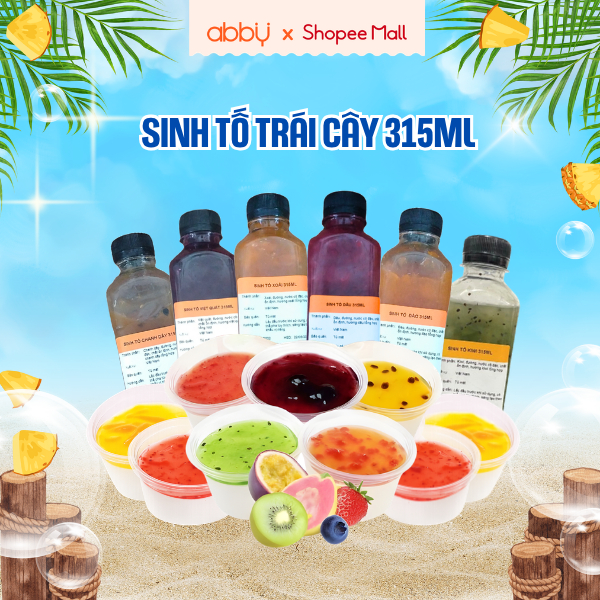 [ABBY] Mứt, sinh tố trái cây chai 315g– siro hoa quả pha chế đa năng, dùng làm panna cotta, sữa chua